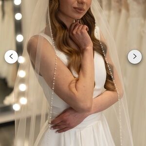 Pearl Beaded Edge Wedding Veil